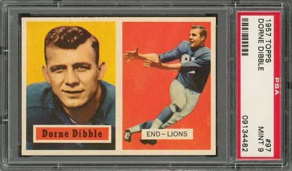 1957 Topps Football #97 Dorne Dibble – PSA MINT 9 "1 of 2!"